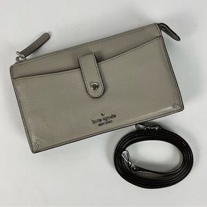 EUC Kate Spade New York Jackson Small Tab Crossbody Grey Pebbled Leather Bag
